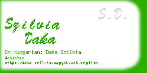 szilvia daka business card